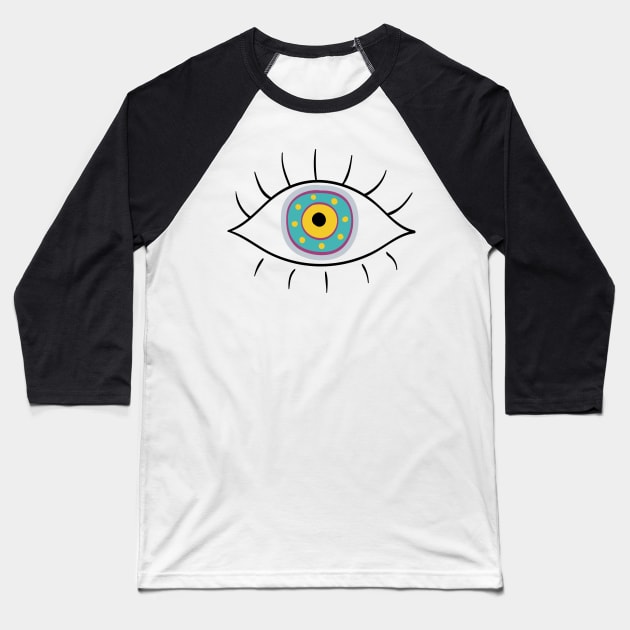 Eye For Evil Protection 4444 Baseball T-Shirt by MINIMAL`